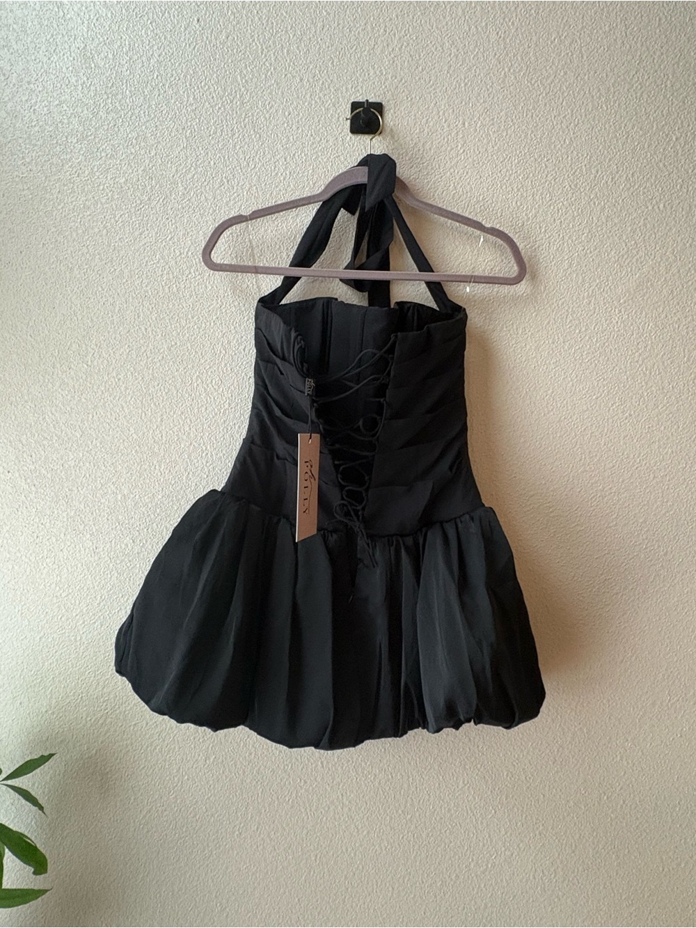 Oh Polly Black Halter Bubble Mini Dress - Picture 8 of 10